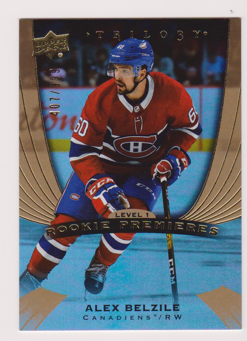 (image for) 2020-21 Upper Deck Trilogy #61 Alex Belzile 407/999 RC